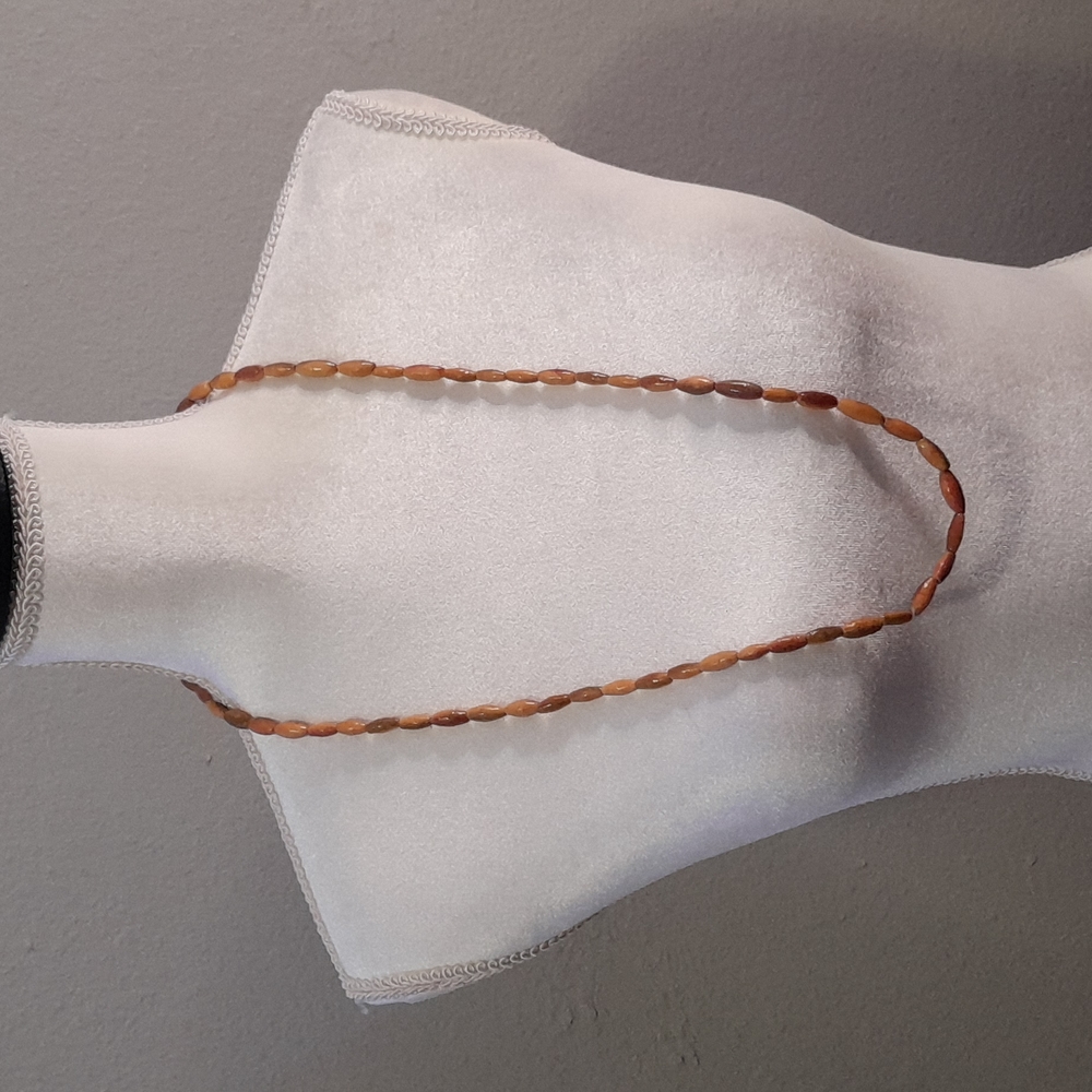 34 Inch Wood Beaded Necklace